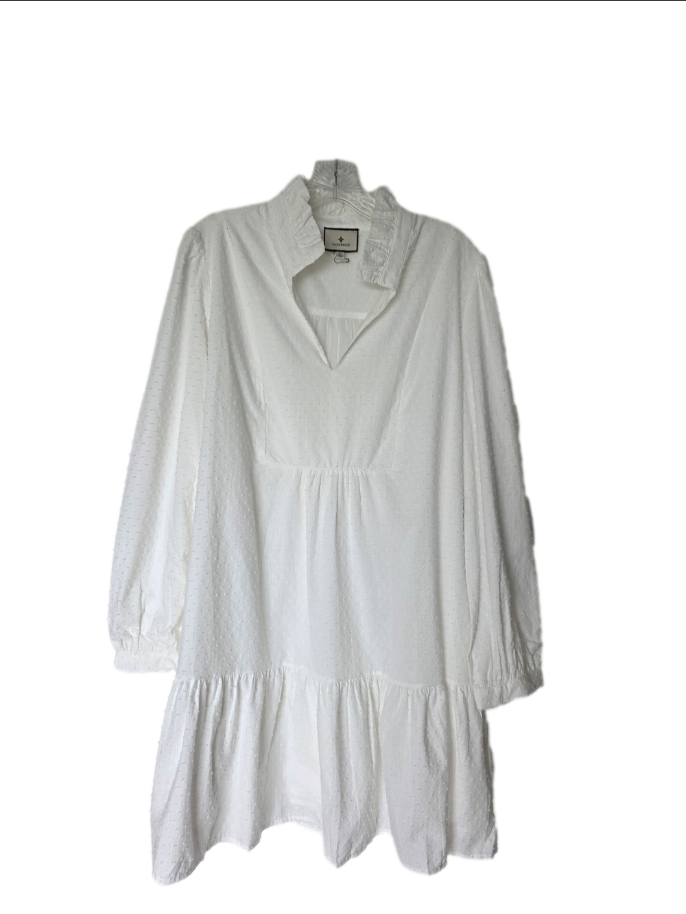 Tuckernuck White Swiss Dot Ruffle Blouse - Picture 5 of 11